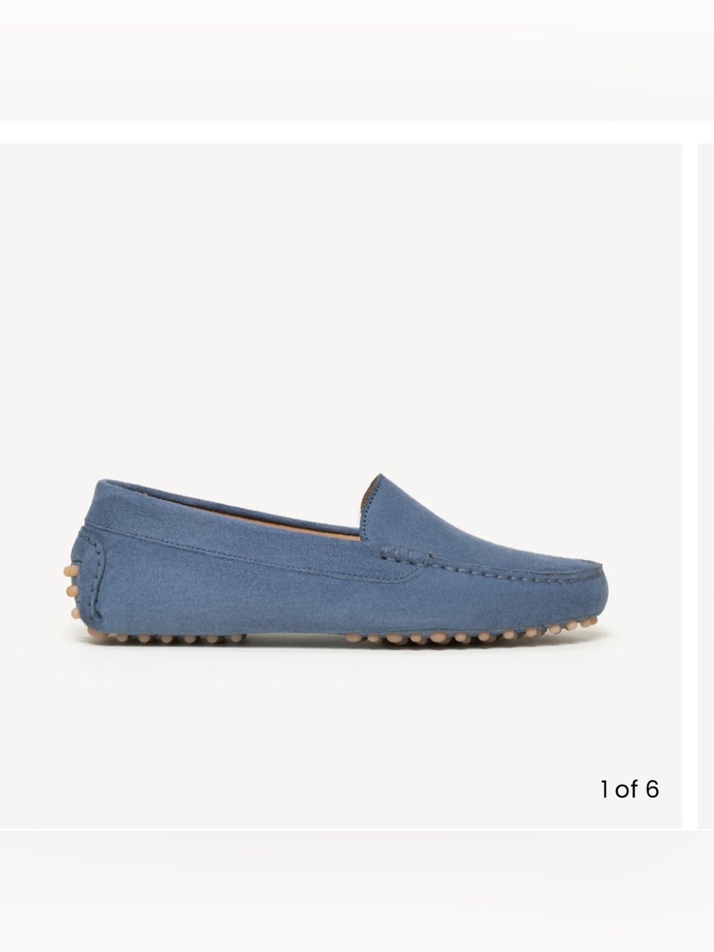 M. GEMI slate blue the felize tumbled leather loafer italian driving mocassin